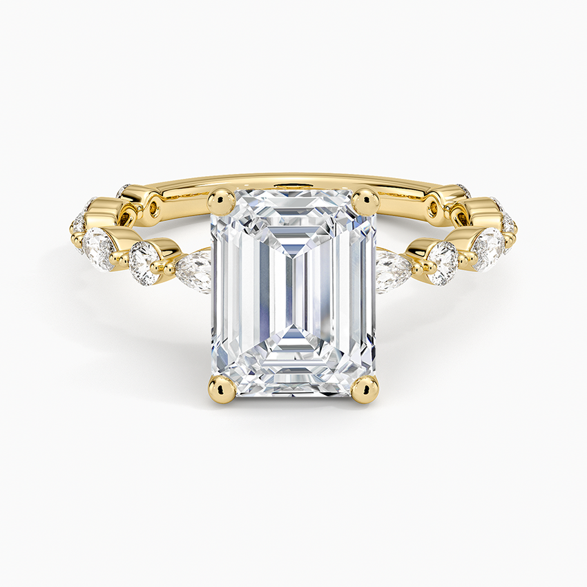 Versailles Three-Quarter Coverage Diamond Ring (1/2 ct. tw.) - Emerald Cut Center Stone