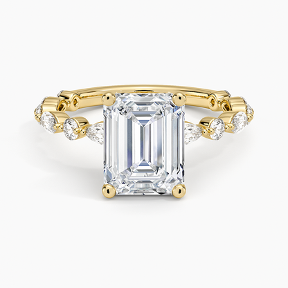 Versailles Three-Quarter Coverage Diamond Ring (1/2 ct. tw.) - Emerald Cut Center Stone