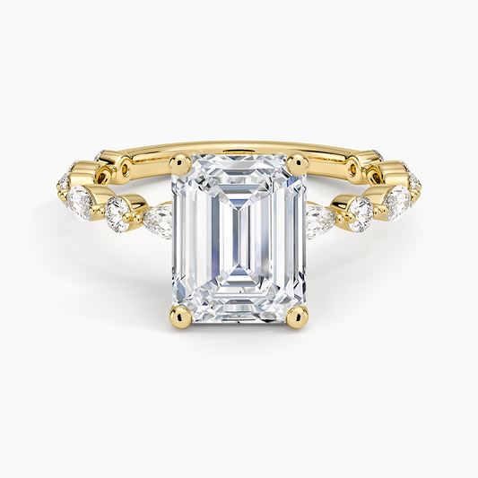 Versailles Three-Quarter Coverage Diamond Ring (1/2 ct. tw.) - Emerald Cut Center Stone