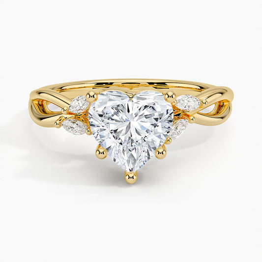 Willow Diamond Ring (1/8 ct. tw.) - Heart Center Stone