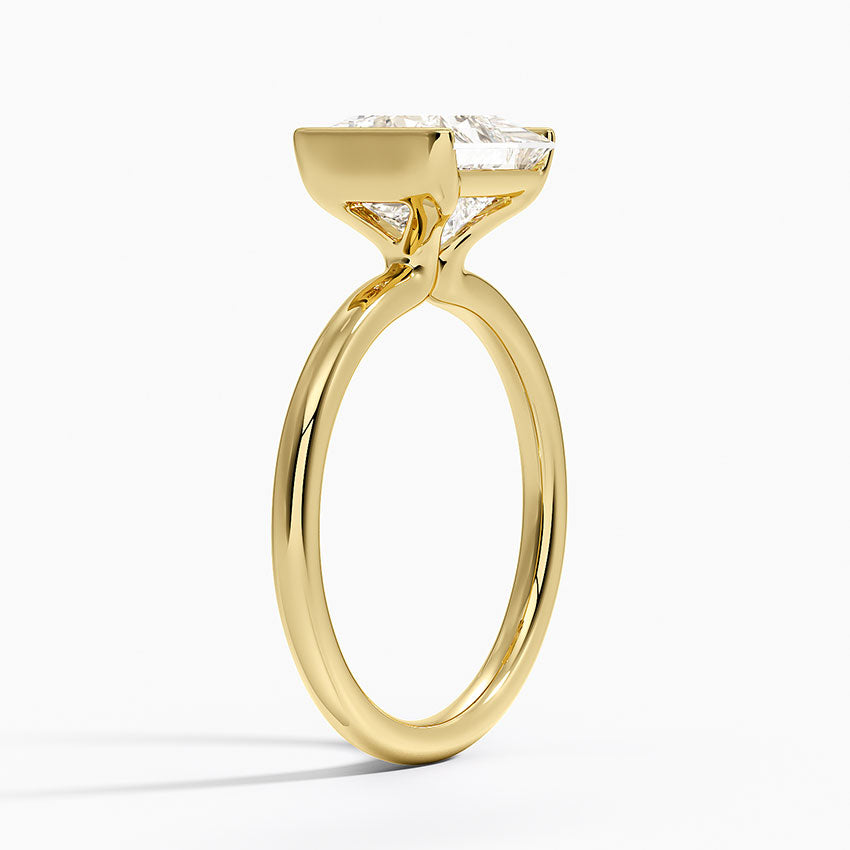 Annika Semi-Bezel Solitaire Ring - Princess Cut Center Stone