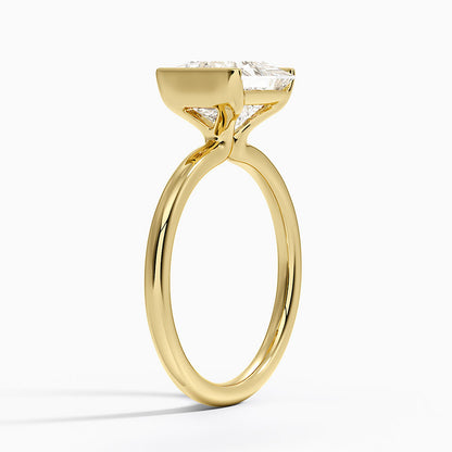 Annika Semi-Bezel Solitaire Ring - Princess Cut Center Stone