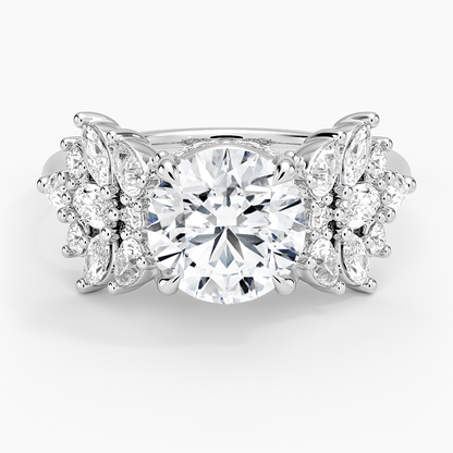 Grand Nadia Diamond Ring - Round Center Stone