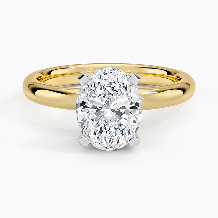 Comfort Fit 2.5mm Ring - Oval Cut Center Stone