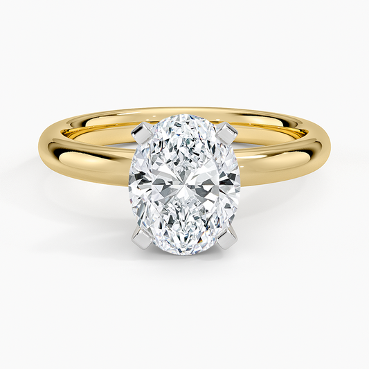 Comfort Fit 2.5mm Ring - Oval Cut Center Stone
