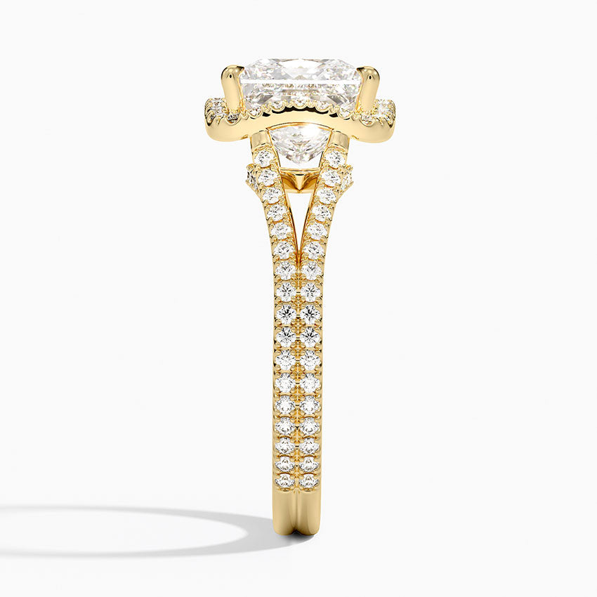 Fortuna Halo Diamond Ring (1/2 ct. tw.) - Princess Cut Center Stone