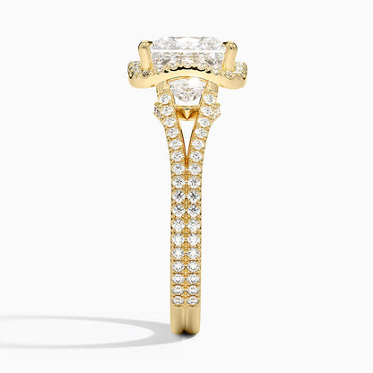 Fortuna Halo Diamond Ring (1/2 ct. tw.) - Princess Cut Center Stone