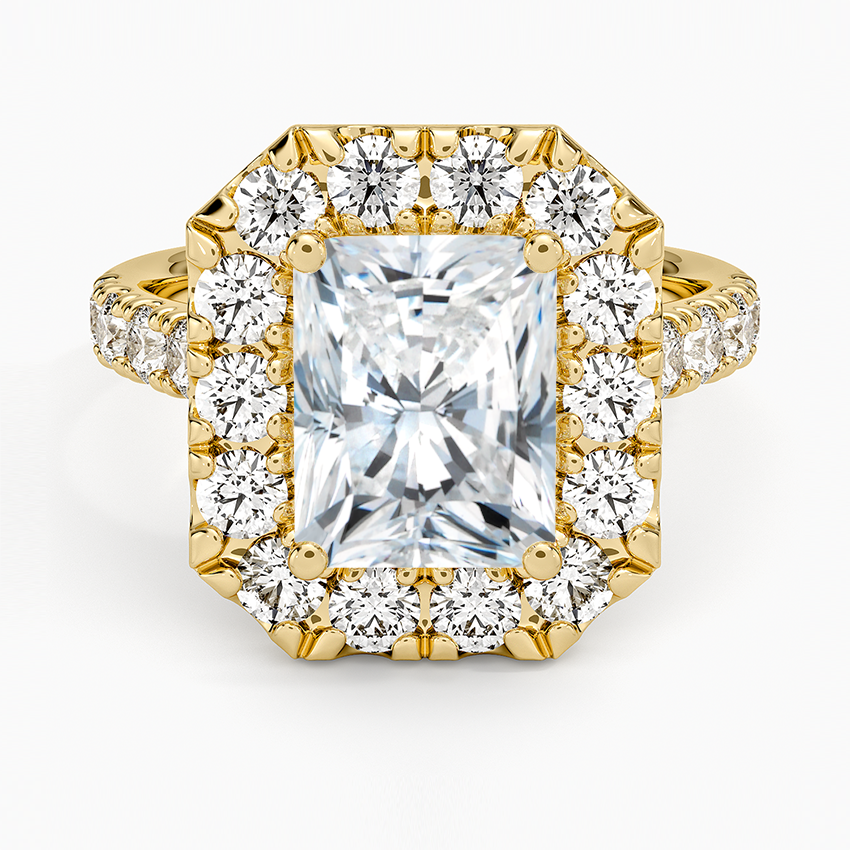 Adele Halo Diamond Ring - Radiant Cut Center Stone