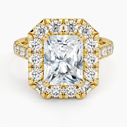 Adele Halo Diamond Ring - Radiant Cut Center Stone