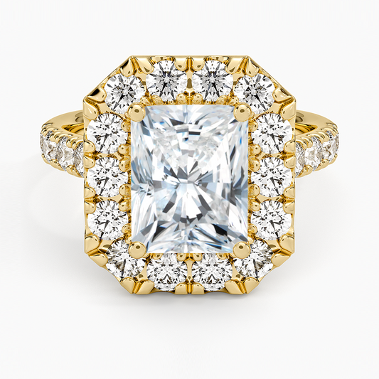 Adele Halo Diamond Ring - Radiant Cut Center Stone