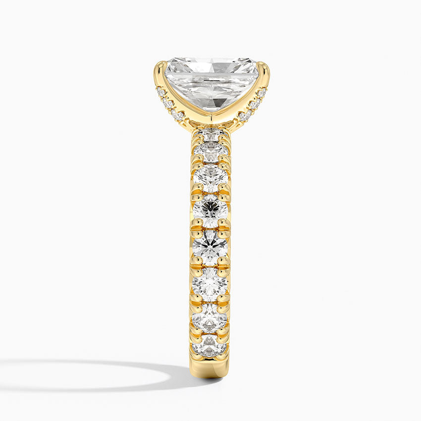 Ellora Three-Quarter Coverage Diamond Ring - Radiant Cut Center Stone