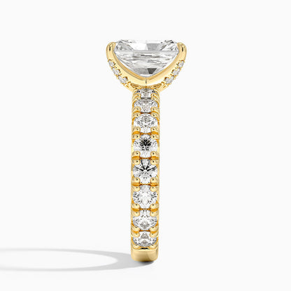 Ellora Three-Quarter Coverage Diamond Ring - Radiant Cut Center Stone