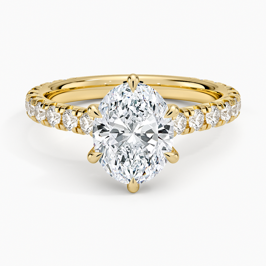 Sienna Three-Quarter Coverage Diamond Ring - Oval Center Stone