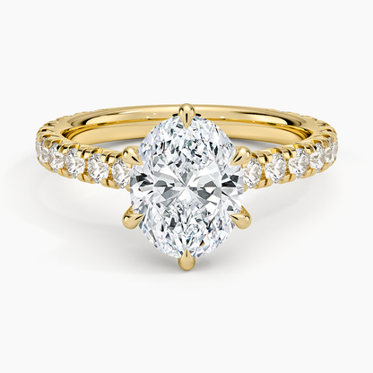 Sienna Three-Quarter Coverage Diamond Ring - Oval Center Stone