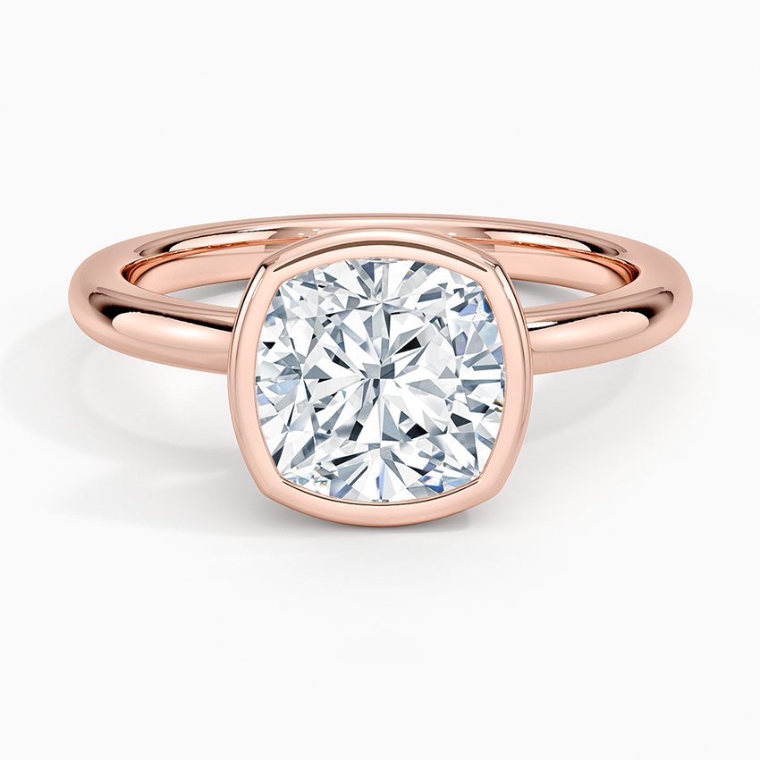 Julietta Bezel Solitaire Ring - Cushion Cut Center Stone