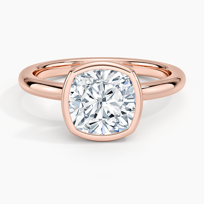 Julietta Bezel Solitaire Ring - Cushion Cut Center Stone