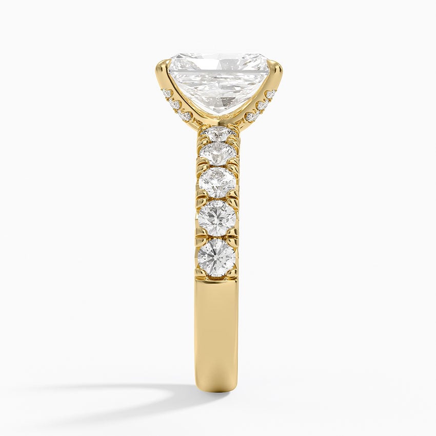 Ellora Half Coverage Diamond Ring - Radiant Cut Center Stone
