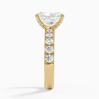 Ellora Half Coverage Diamond Ring - Radiant Cut Center Stone