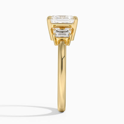 Rhiannon Emerald Cut Three Stone Diamond Ring (1/2 ct. tw.) - Asscher Cut Center Stone