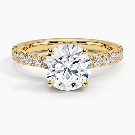 Olympia Half Coverage Diamond Ring (1/2 ct. tw.) - Round Center Stone