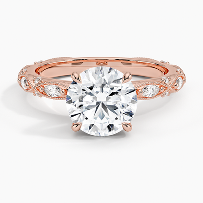 Celestia Milgrain Diamond Ring (1/4 ct. tw.) - Round Center Stone