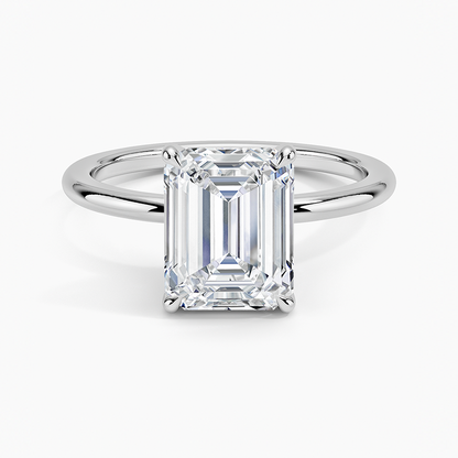 Fairmined 1.5mm Comfort Fit Ring - Emerald Cut Center Stone