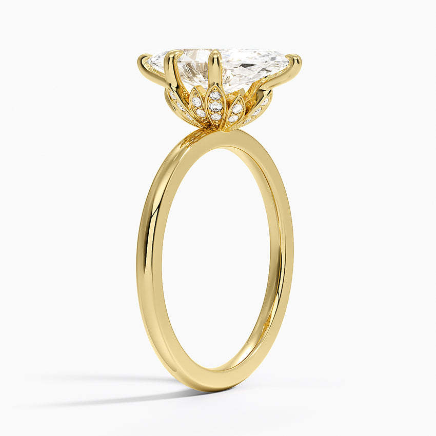 Petal Six Prong Diamond Ring - Marquise Center Stone