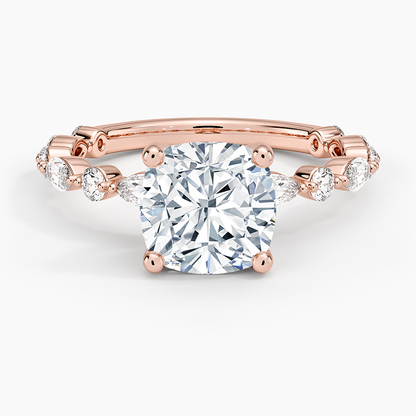 Versailles Three-Quarter Coverage Diamond Ring (1/2 ct. tw.) - Cushion Cut Center Stone