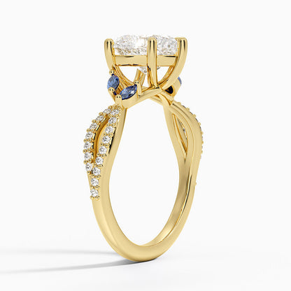 Luxe Willow Sapphire and Diamond Ring (1/8 ct. tw.) - Heart Center Stone