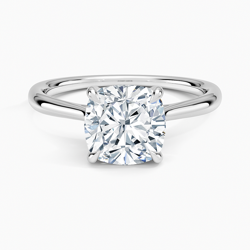Freesia Cathedral Solitaire Ring - Cushion Cut Center Stone