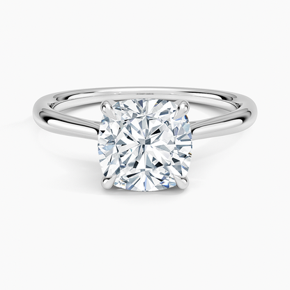 Freesia Cathedral Solitaire Ring - Cushion Cut Center Stone