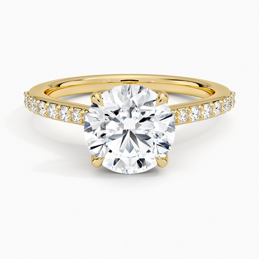 Elodie Cathedral Diamond Ring - Round Center Stone