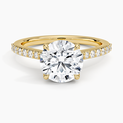 Elodie Cathedral Diamond Ring - Round Center Stone