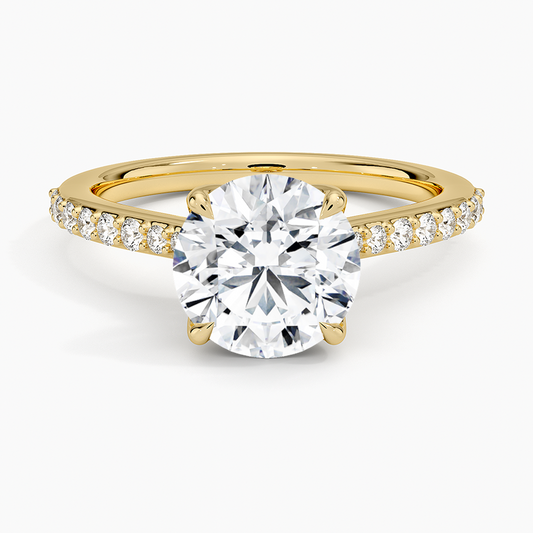 Elodie Cathedral Diamond Ring - Round Center Stone