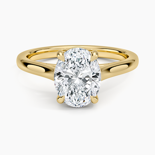 2mm Provence Solitaire Ring - Oval Center Stone