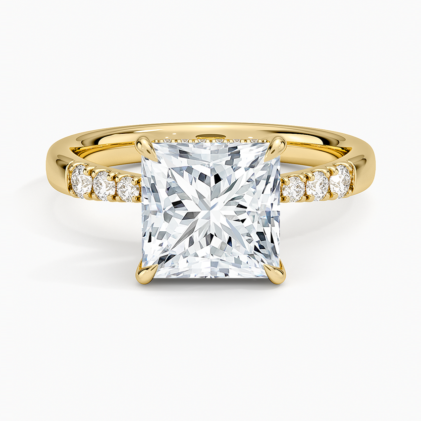 Bella Hidden Halo Diamond Ring (1/5 ct. tw.) - Princess Cut Center Stone