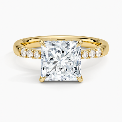 Bella Hidden Halo Diamond Ring (1/5 ct. tw.) - Princess Cut Center Stone