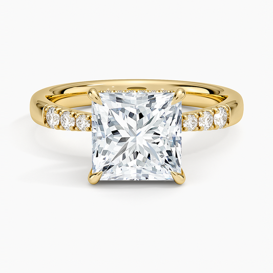 Bella Hidden Halo Diamond Ring (1/5 ct. tw.) - Princess Cut Center Stone