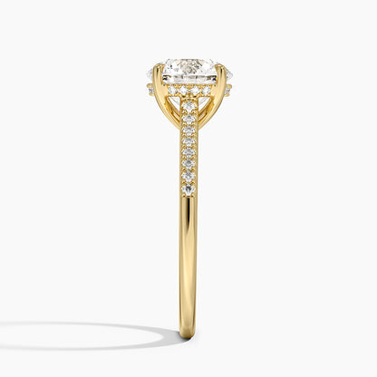 Lissome Half Coverage Diamond Ring - Round Center Stone