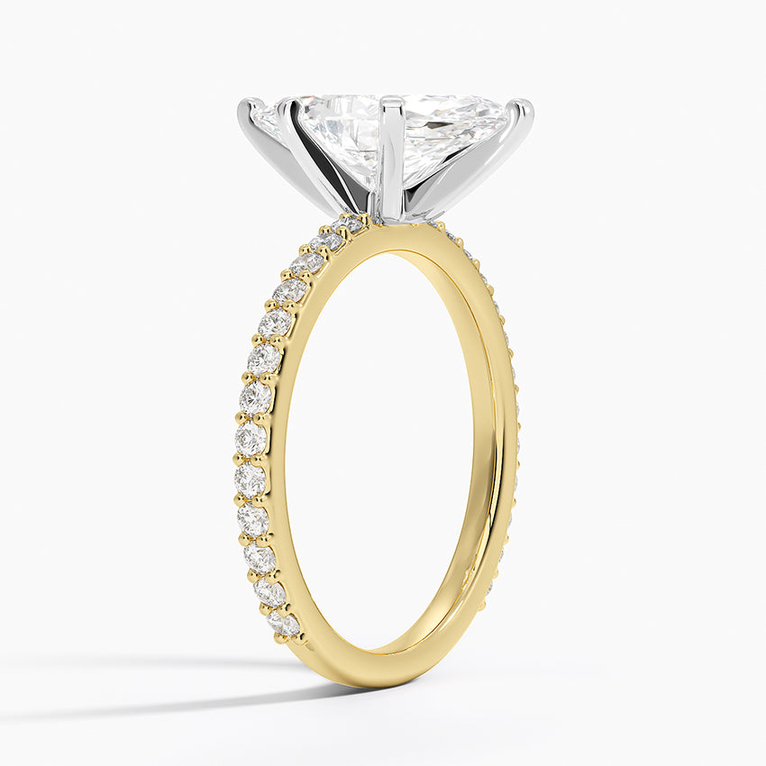 Petite Shared Prong Three-Quarter Coverage Diamond Ring (1/3 ct. tw.) - Marquise Center Stone