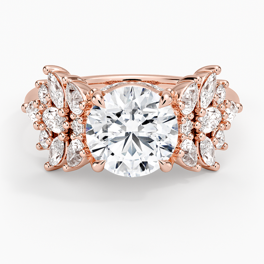 Grand Nadia Diamond Ring - Round Center Stone