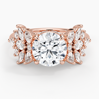Grand Nadia Diamond Ring - Round Center Stone