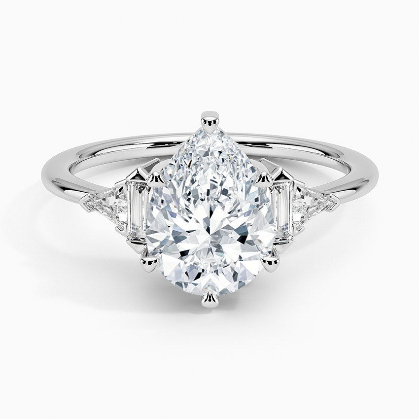 Edie Art Deco Diamond Ring (1/4 ct. tw.) - Pear Center Stone
