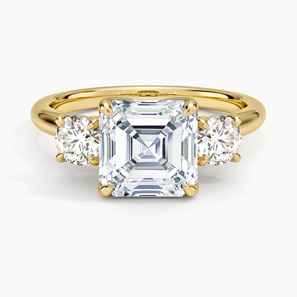 Elodie Perfect Fit Three Stone Diamond Ring (1/2 ct. tw.) - Asscher Cut Center Stone