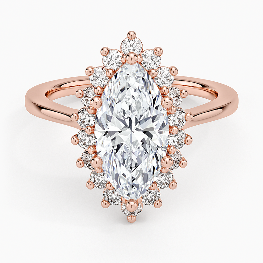 Sunburst Halo Diamond Ring (1/4 ct. tw.) - Marquise Center Stone