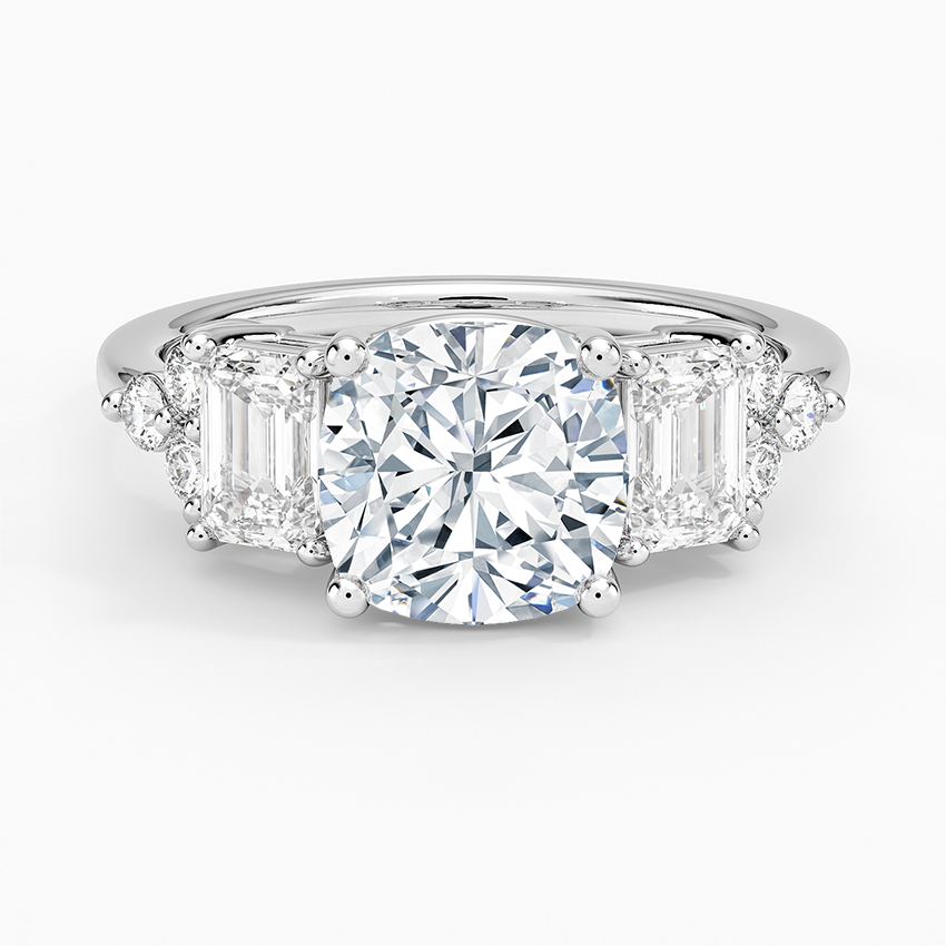 Sabine Cluster Diamond Ring (1 ct. tw.) - Cushion Cut Center Stone