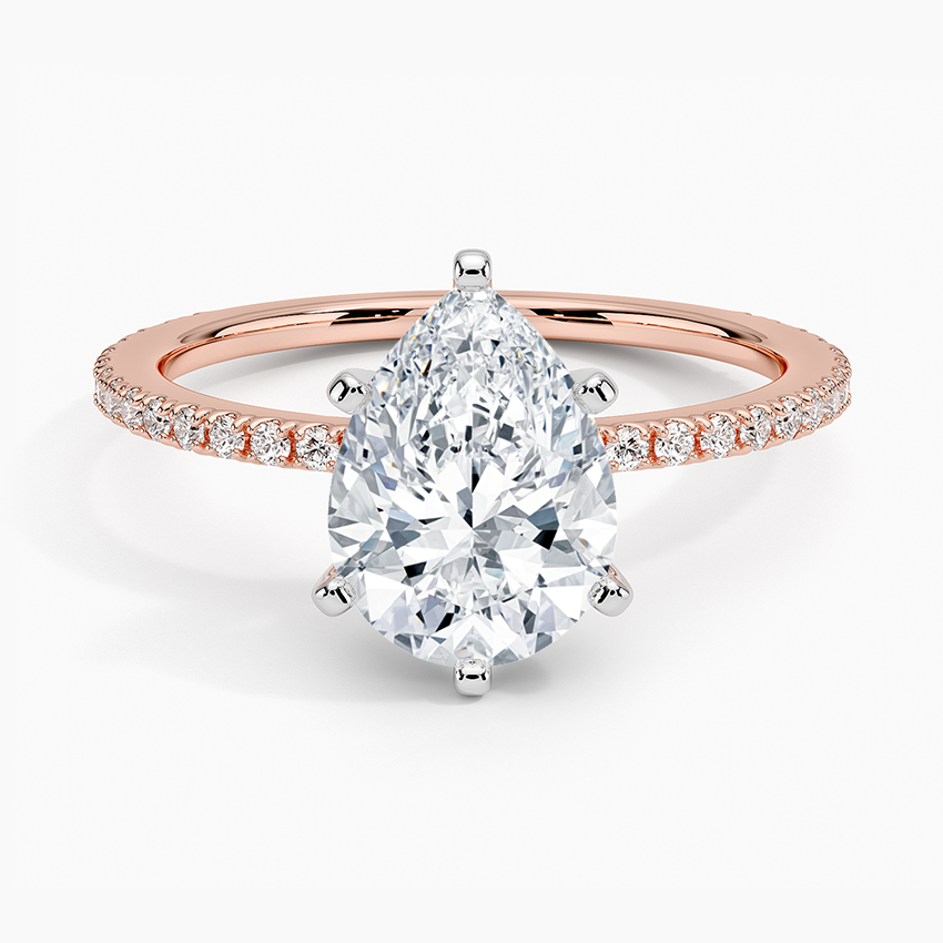 Ballad Three-Quarter Coverage Diamond Ring (1/4 ct. tw.) - Pear Center Stone