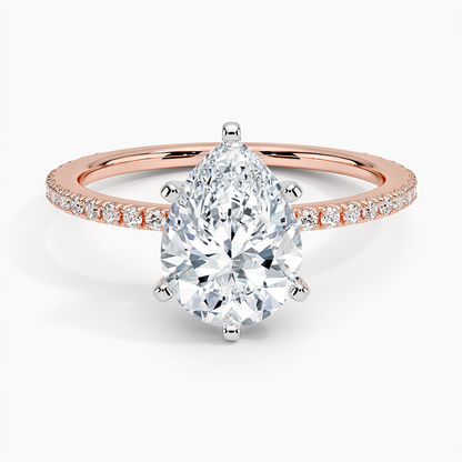 Ballad Three-Quarter Coverage Diamond Ring (1/4 ct. tw.) - Pear Center Stone