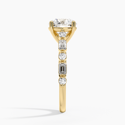 Kensington Half Coverage Diamond Ring (1/2 ct. tw.) - Round Cut Center Stone