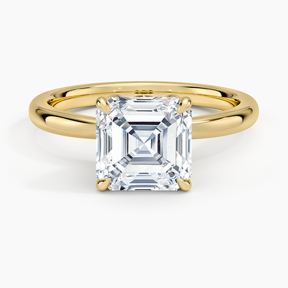 Petal 2mm Solitaire Ring - Asscher Cut Center Stone